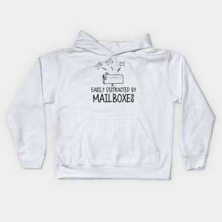 Mailman - Easily distracted by mailboxes Kids Hoodie